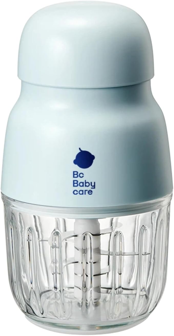 Bc Babycare Baby Food Maker-Glass Baby Puree blender for Fruit, Vegatable & Meat,Mini Food Processor for Potatoes, Grapes & Strawberries,Blue,10oz