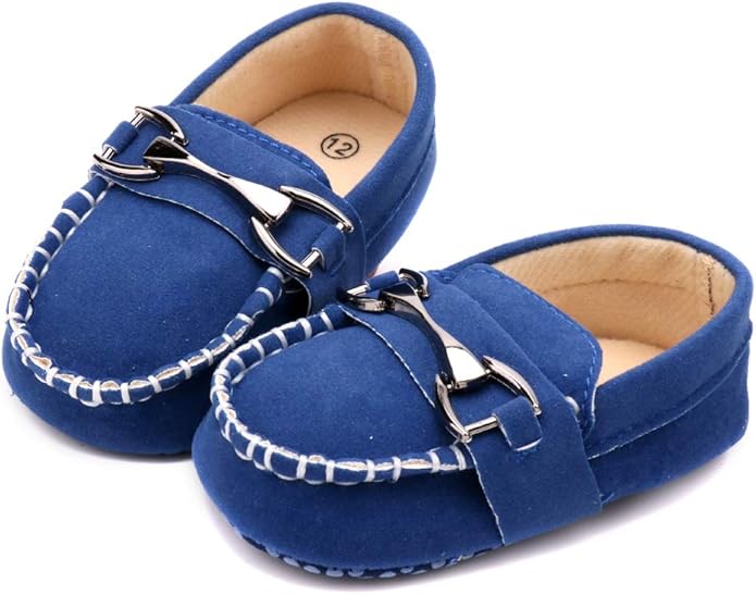 LONSOEN Baby Girls Boys Loafers Prewalker Dress Crib Shoes