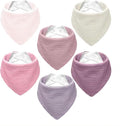 Muslin Baby Bibs,Soft Triangular Baby Bandana Drool Bibs for Baby Boy Girl,Solid Colors Bib for Drooling Teething