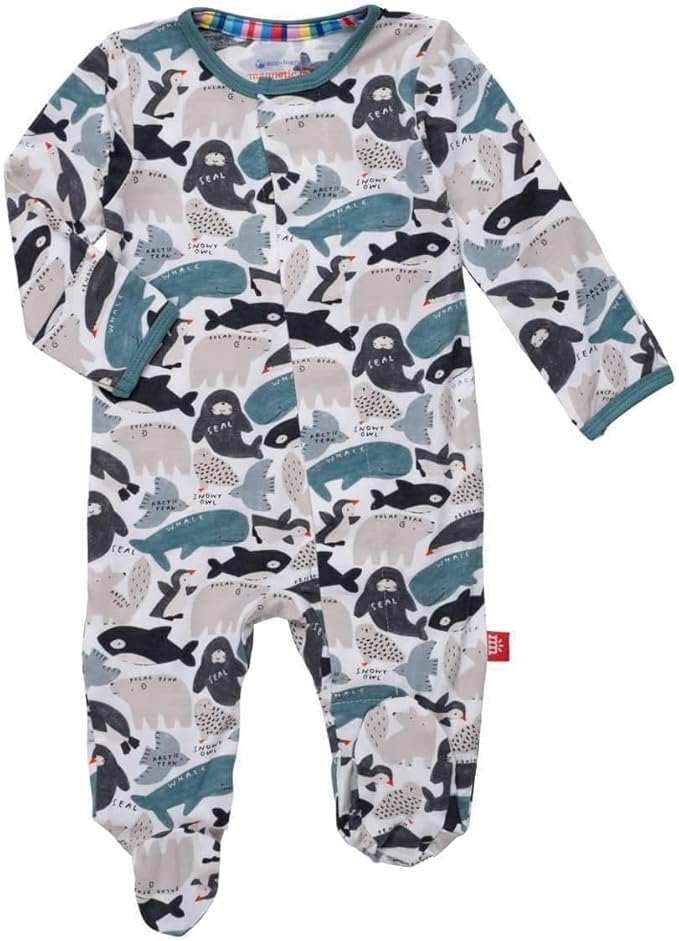 Magnetic Me Girls Modal Magnetic Baby Footie Pajamas | Silky Soft Modal Fabric | Baby Sleepers Available Sizes PRE - 24M