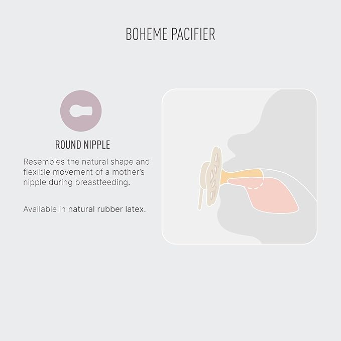 BIBS Boheme Soother 4-Pack | BPA Free Dummy Pacifier | Round Nipple | Natural Rubber Latex | Made in Denmark | Size 0-6 Months | Vanilla Mix