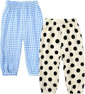 MYGBCPJS Baby Boys Girls Cotton Linen Trousers Kids Casual Ankle Pants Loose Long Bloomers