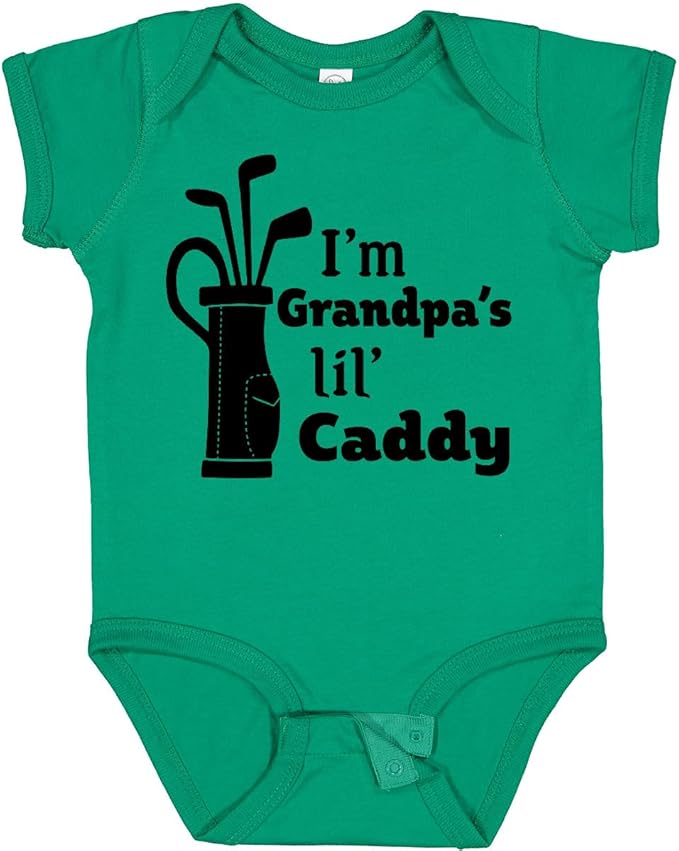 inktastic I'm Grandpa's Lil' Caddy- Golf for Kids Baby Bodysuit