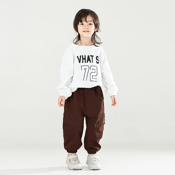 MINI PANDA Toddler Pants Boys& Girls, Relaxed Stretch Twill Toddler Casual Pants