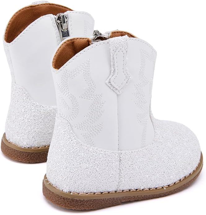 BMCiTYBM Baby Cowboy Cowgirl Boots Infant Western Shoes Boys Girls Round Toe Boots All Seasons 6-24 Months