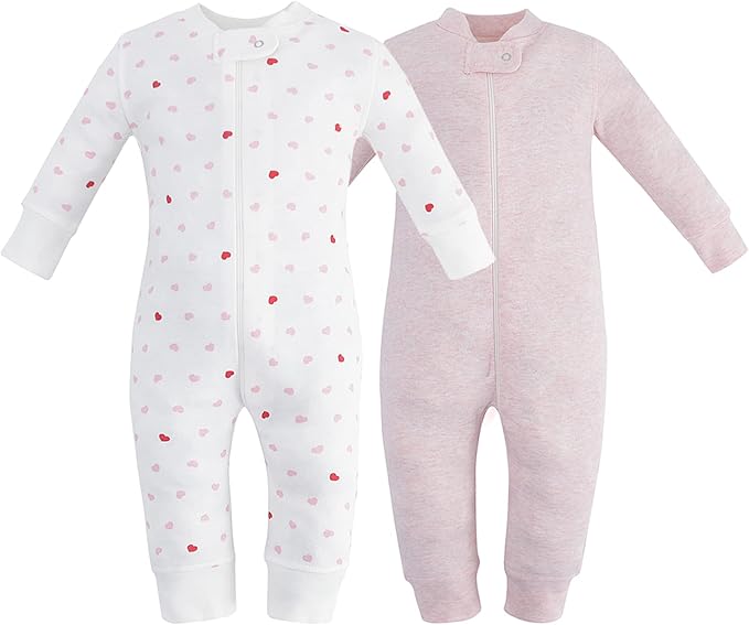 Owlivia Organic Cotton Baby Boy Girl Zip up Sleep 'N Play Pjs, Footless, Long Sleeve