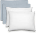Comfy Cubs Toddler Pillow with Cotton Pillowcase, 13 x 18 in, 2 Pack - Travel and Sleep Support for Kids - Lightweight, Breathable Microfiber Fill - Soft & Cozy Small Pillow for Toddler - Pacific Blue