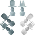 PandaEar 6 Pack Silicone Baby Spoons - Self Feeding Infant Spoons for 6-12 Months Toddlers - Baby Led Weaning Supplies