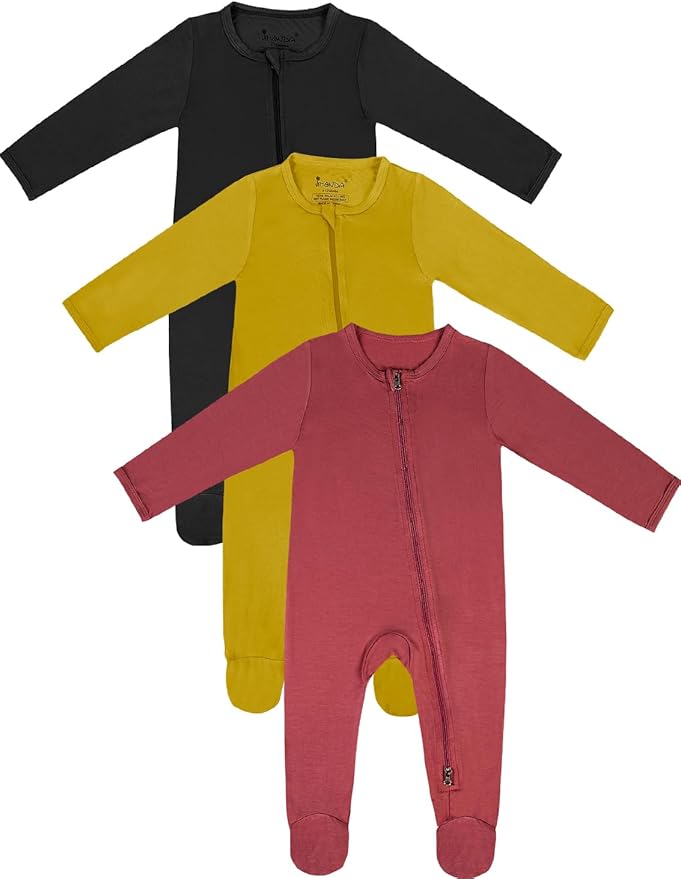 Jimonda Baby Romper Boys Girls Bamboo Pajamas 2-Way Zipper Footed Unisex Zip-Up Sleepers Sleep and Play pjs