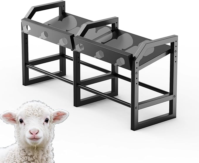 Portable Bottle Rack, Calf Bottle Holder, Free Standing Bottle Feeder Rack, 6 Feeding Ports Feed Baby Goat Sheep Lamb Puppy (Bottle NOT Included)