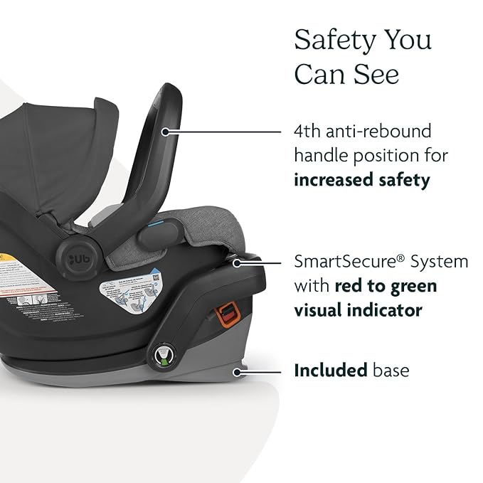 UPPAbaby Mesa V2 Infant Car Seat/Easy Installation/Innovative SmartSecure Technology/Base + Robust Infant Insert Included/Direct Stroller Attachment/Greyson (Charcoal Mélange)