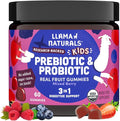 Llama Naturals Kids Probiotic with Prebiotic Fiber, Vegan, Organic Prebiotics and Probiotics Gummies for Gut Health Support, Toddler Real Fruit Gummy Vitamins, No Added Sugar Cane, Mixed Berry, 60 Ct