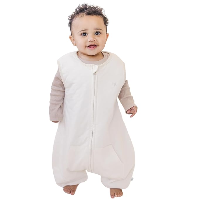 Tealbee Dreamsuit Toddler Sleep Sack with Feet – Walker Sleep Bag with Legs, Rayon made from Bamboo, All Season 1.2 TOG, 2-Way Zipper, 2T-3T - Undyed
