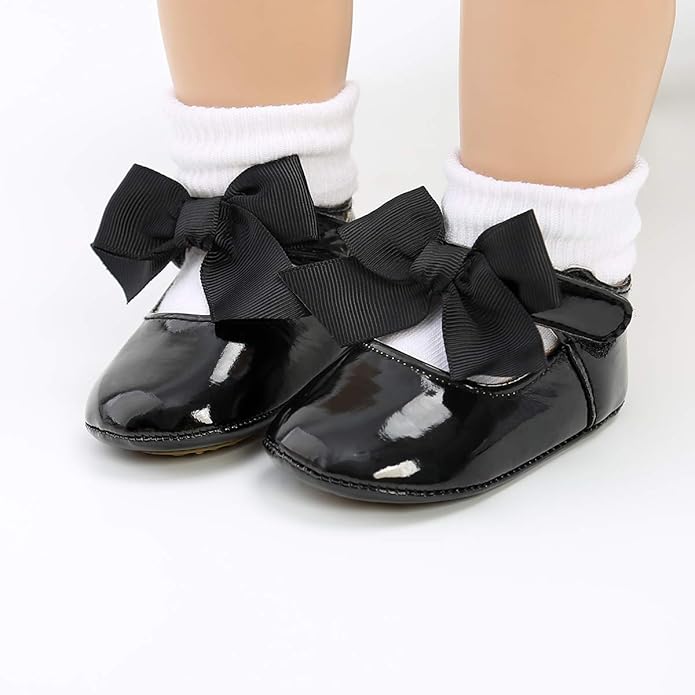 COSANKIM Baby Girls Mary Jane Flats Shoes Anti-Slip Rubber Sole Infant Toddler Princess Wedding Dress Shoes