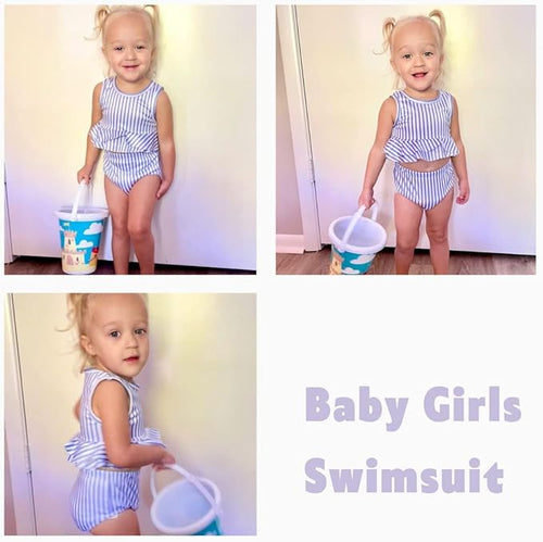 Aalizzwell Toddler Baby Girl Bathing Suit Two Piece Swimsuit Bikini Beach Wear