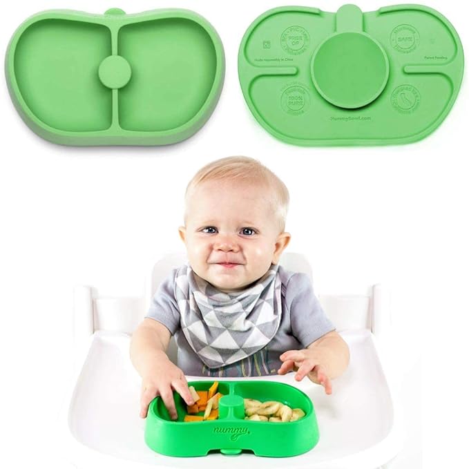 Nummy BOWL - Pure Silicone Bowl with Hidden Suction Cup for Babies and Toddlers | BPA and Phthalate Free | Microwave and Dishwasher Safe | Great Baby Gift (Green, Core Collection)