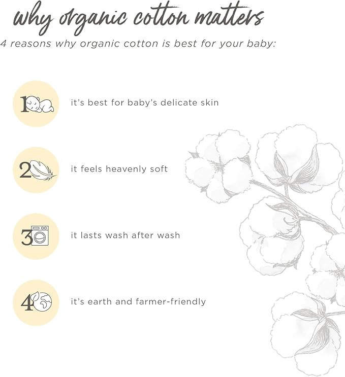 Burt's Bees Baby Hooded Woven Terry Towels Organic Cotton, Unisex Bath Essentials, Soft Nursery Towel for Infants, Toddlers, Kids