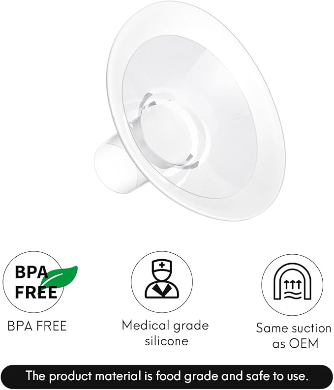 2 Count of 23mm Breast Pump Flanges Compatible with Medela/Lansinoh ComfortFit, Replace Medela PersonalFit Breast Shields, Accessories for Pump in Style Symphony Swing Harmony Freestyle Pump Parts