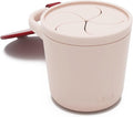 Lalo Snack Cup - Mess-Free Silicone Snack Cups for Toddlers & Babies with Detachable Lid, BPA-Free Baby Snack Containers, Fits Most Stroller & Car Seat Cup Holders, Dishwasher Safe, Berry & Cream