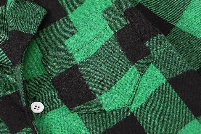 Schbbbta Kids Pajamas Set, Plaid Button Down Pjs for Girls & Boys, 9 Months - 14 Years