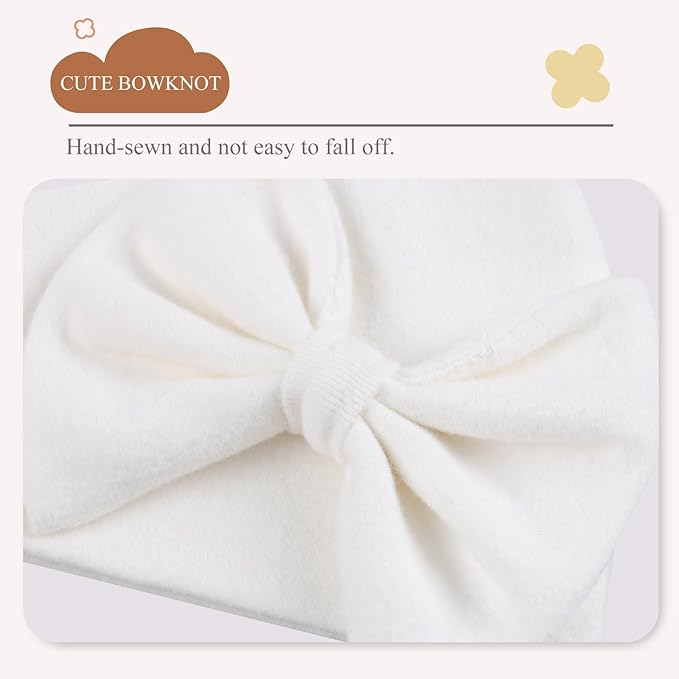Bamery Newborn Baby Girl Hat Cotton Baby Bow Beanie Preemie Hats Spring Infant Hats for Girls 0-12 Months