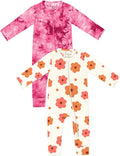 Jimonda Baby Girls Boys Footless Pajamas,Rayon From Bamboo Pjs 2 Way Zipper Long Sleeve Soft Sleeper,Infant Tie-dye Romper