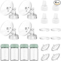 4 Full Pump Parts Kits for Spectra S1/S2/9 Plus/Synergy Gold, Replacement Kit for Spectra Pump Parts 4PC,Include 20mm Flange, Duckbill Valve, Tube, Bottle, Backflow Protector, Not Original Accessories
