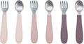 WeeSprout Toddler Utensils, 3 Forks & 3 Spoons, 18/8 Stainless Steel & Food Grade Silicone, Thick Easy-Grip Handles, Perfect Length For New Self Feeders, Gentle On Gums & Teeth, Dishwasher Safe