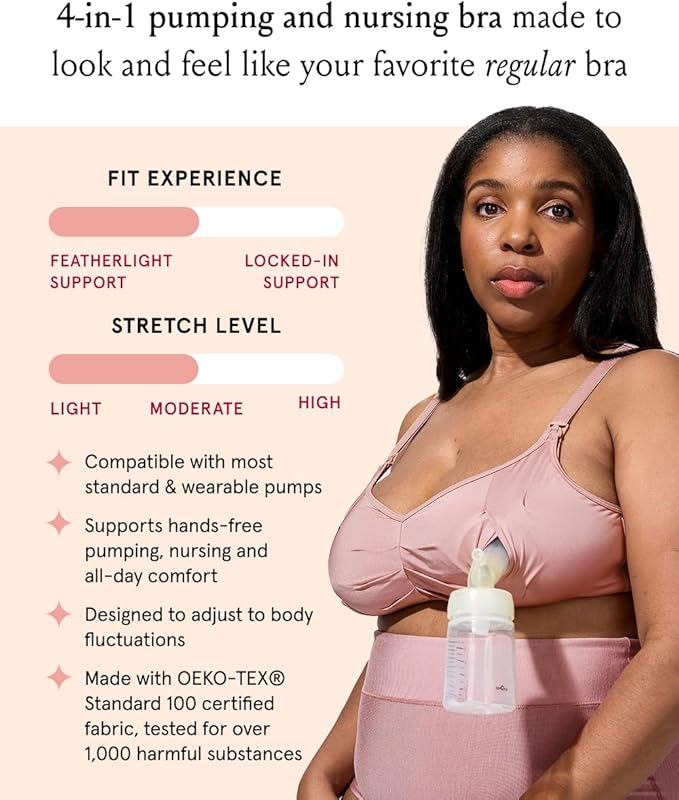 Bodily The Do Anything Nursing Bra for Breastfeeding & Hands Free Pumping, Wireless, Adjustable Maternity Bra