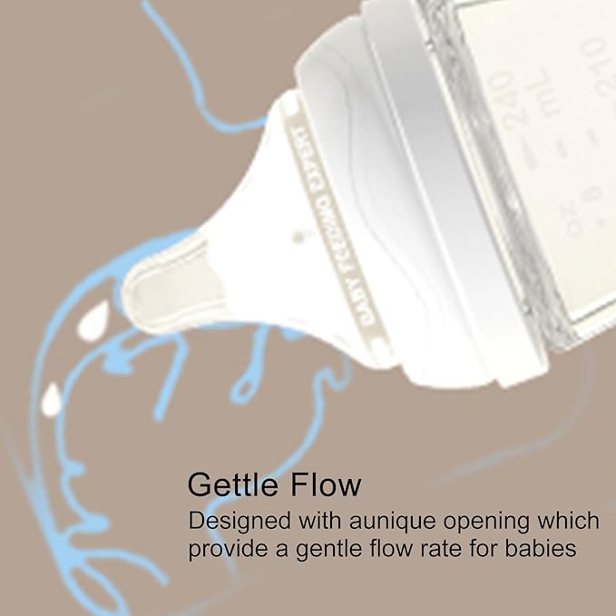 Natural Glass Baby Bottles with Gentle & Extra Slow Flow Nipples, Newborn Breastfeeding Bottle, Anti-Colic, Includes 1pcs SS Nipples(0 Month+) 2pcs S Nipples(1m+),3 Packs (White 3 Oz + 5 Ounce)