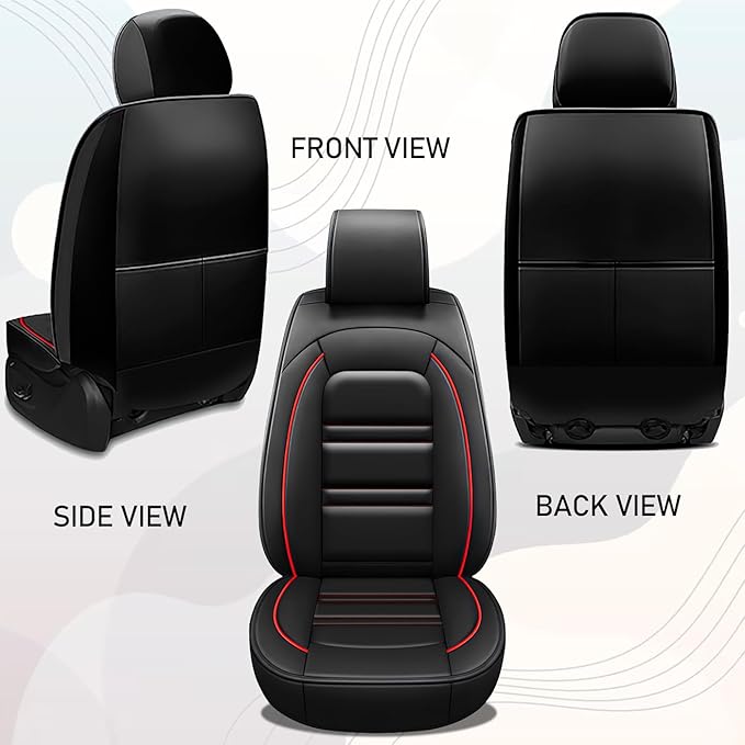 Seat Cover for JP Liberty 2002-2012 | Car Seat Covers Front Seats, Waterproof Seat Protectors, Automotive Front Seat Covers (Front Seat, Black&Red Line)