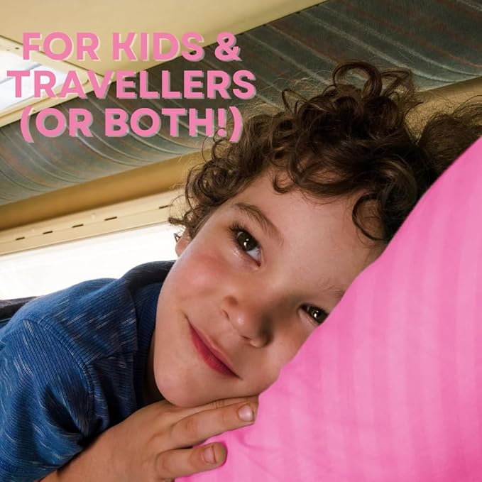 kinder Fluff Children Pillow (2-Pack) – The Only 300TC Soft Cotton Pillow with Down Alternative Fill – Hypoallergenic, Machine Washable & Perfect for Kids 2+ Years (13x18in, Pink)