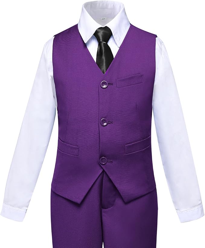 Boys Suit for Kids Tuxedo Suits for Wedding Formal Suit Set Toddler Boy Dress Outfit with Shirt and Tie