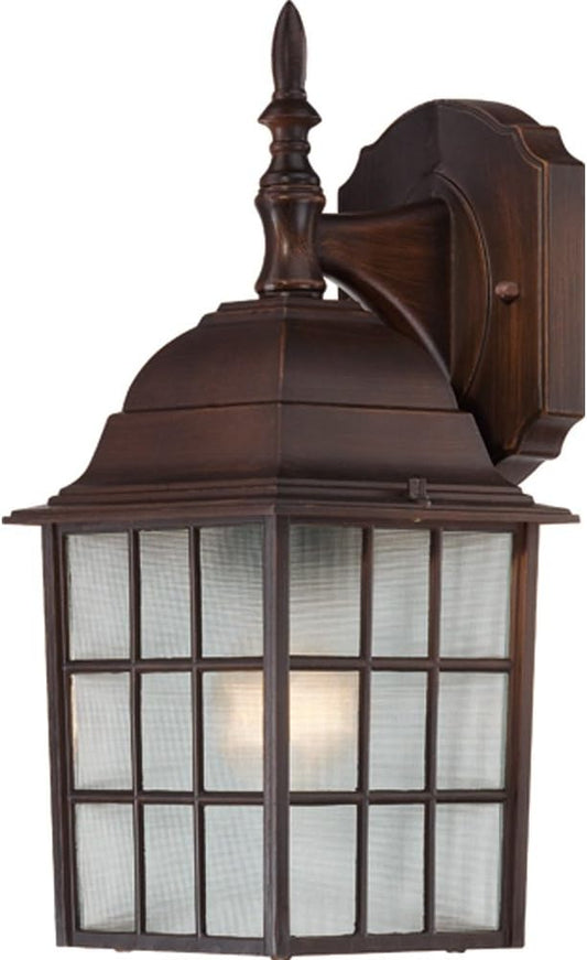 Nuvo Lighting 60/4905 Adams One Light Wall Lantern/Arm Down 100 Watt A19 Max. Frosted Glass Rustic Bronze Outdoor Fixture