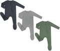 HAPIU Rayon from Bamboo Baby Footed Pajamas, 2 Way Zipper YKK, Footie for Baby Boy Girls, Newborn-24 Months
