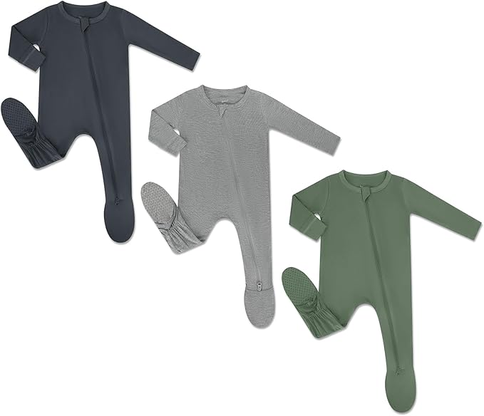 HAPIU Rayon from Bamboo Baby Footed Pajamas, 2 Way Zipper YKK, Footie for Baby Boy Girls, Newborn-24 Months