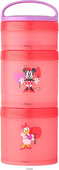 Whiskware Disney Stackable Snack Containers for Kids and Toddlers, 3 Stackable Snack Cups for School and Travel, Minnie and Daisy
