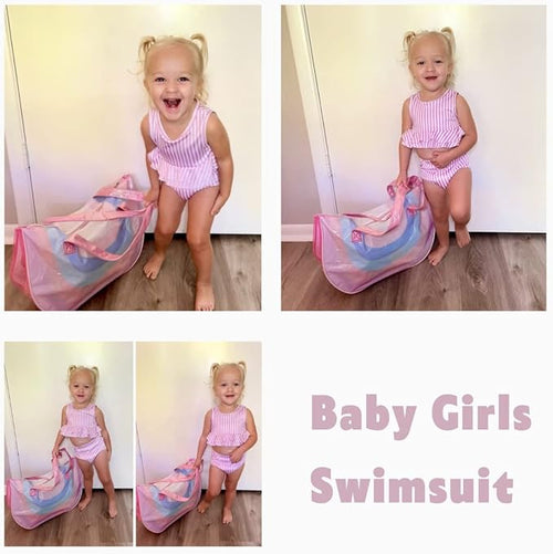 Aalizzwell Toddler Baby Girl Bathing Suit Two Piece Swimsuit Bikini Beach Wear