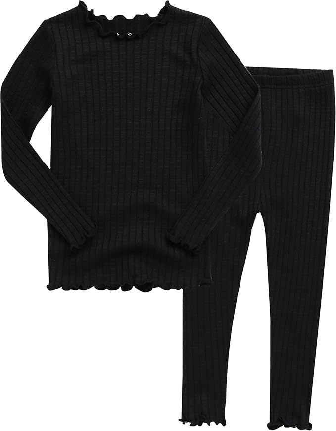 VAENAIT BABY 6M-12Y Infant Kids Toddler Junior Girls Soft Comfy Modal Tencel Shirring Sleepwear Pajamas 2pcs Set