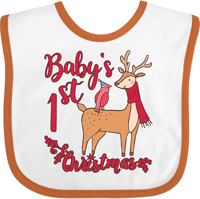 inktastic Baby's First Christmas Baby Bib