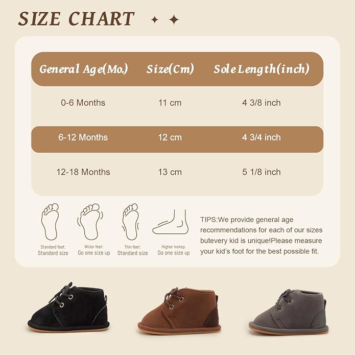 Baby Unisex Warm Snow Boots Newborn Leather Fur Lace Up Ankle Anti-Slip Rubber Texture Sole Toddler Prewalker Winter Crib Shoes