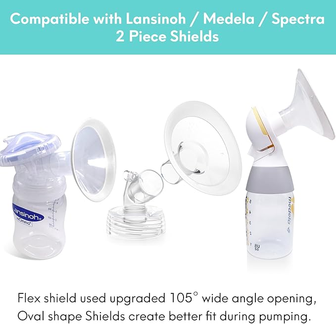 2 Count of 28mm Breast Pump Flanges Compatible with Medela/Lansinoh ComfortFit, Replace Medela PersonalFit Breast Shields, Accessories for Pump in Style Symphony Swing Harmony Freestyle Pump Parts