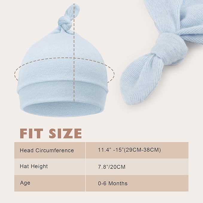 DRESHOW BQUBO 8 Pack Unisex Baby Beanie Hat Infant Toddler Kid Hats Baby Soft Cute Knit Cap Nursery Beanie