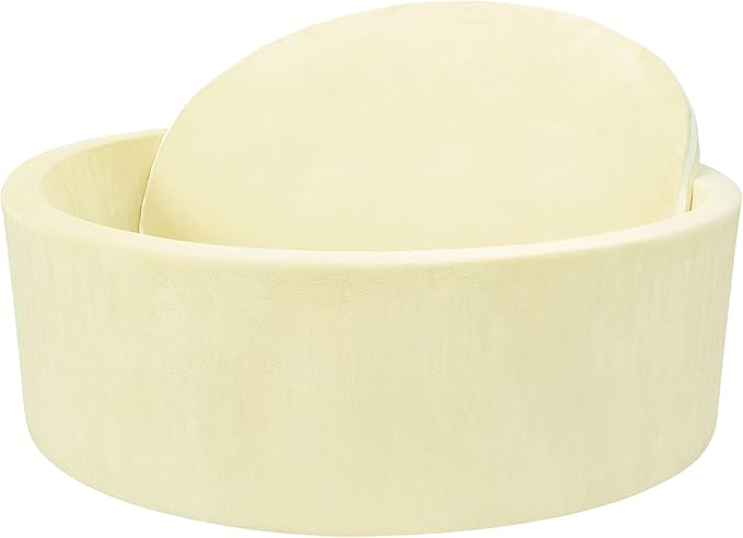 Foam Baby Ball Pit, 35.4"x 11.8" Ball Pits for Toddlers, Soft Round Kiddie Playpen Ball Pool for Kids with Soft Memory Sponge, Ideal Gift for Babies Indoor and Outdoor Game,Apricot Yellow(No Balls)