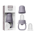 BIBS Baby Feeder with 2 Silicone Nipples, Compatible with Freezer Tray, Easy-Grip, BPA-Free - Ideal for Teething & Self-Feeding, 4+ Months - Fossil Grey