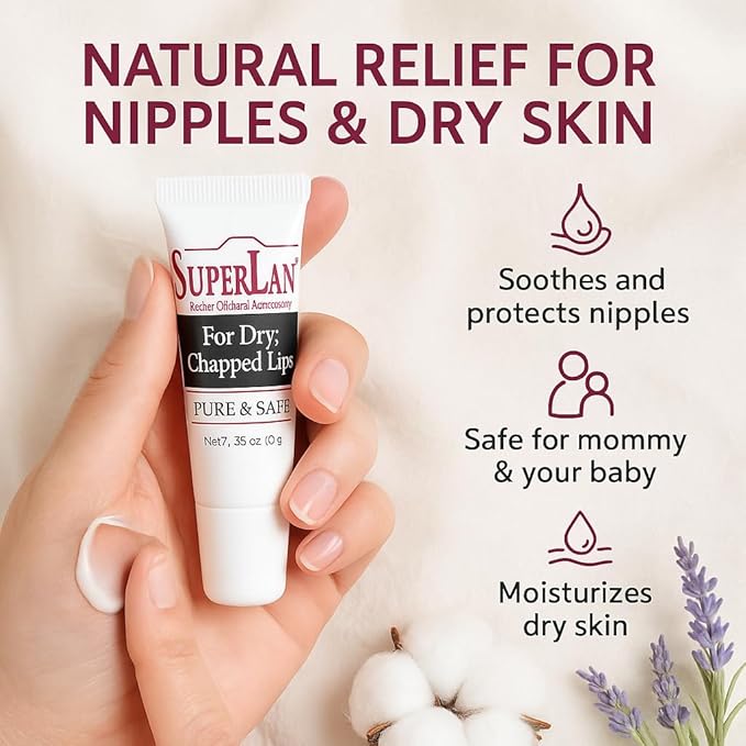 Lanolin Lip Balm 3 pack - Organic Lip Repair for Hot/Dry Weather - Natural nipple cream - Moisturizer for cracked lips - Hydrating lip care - Ultra pure jojoba oil - Chapstick Men & Women (1.05 oz)