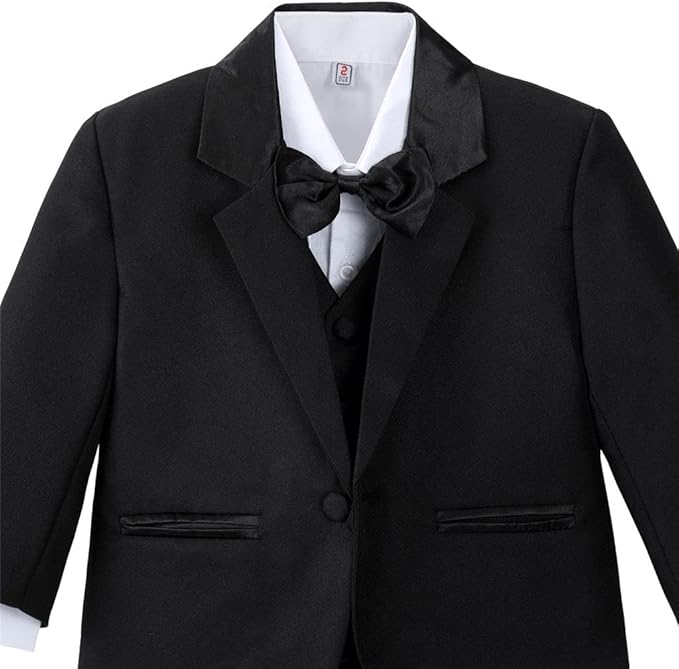 Dressy Daisy Baby Toddler Boy 5 Pcs Set Formal Tuxedo Suits No Tail Wedding Christening Baptism Outfits