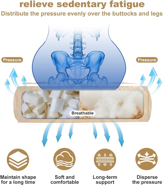 ERWUDEling Outdoor Tufted Chair Cushion Set of 2 Waterproof and Fade-Resistant Chair Pads with Ties 19x19x5 inch for Patio Dining Chairs Indoor/Outdoor Use,Apricot