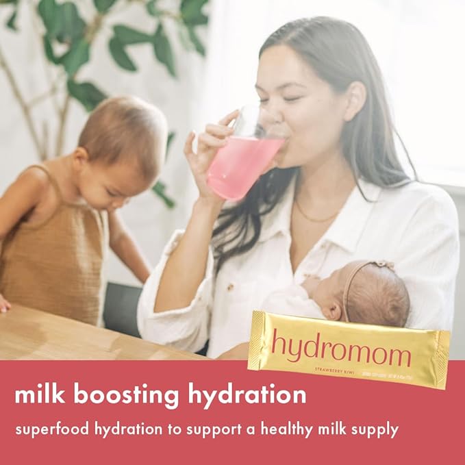 Boobie Hydromom Superfood Electrolyte Drink Mix, Strawberry Kiwi | Refreshing Energy & Hydration Boost for Mamas | On-The-Go & Travel Essentials for Pregnancy, Lactation, & Beyond, 15 Packets