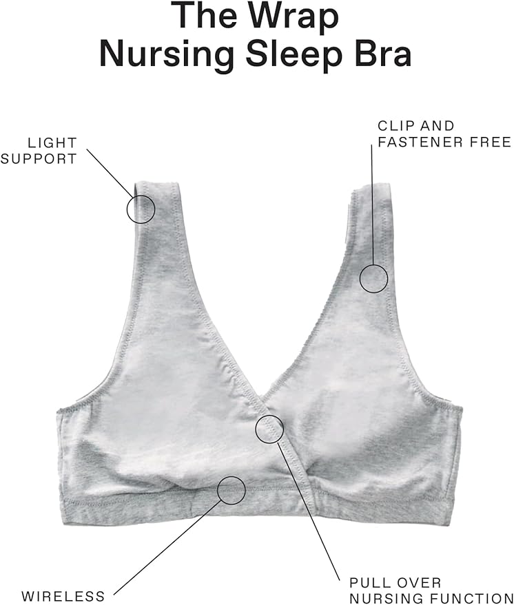 Motherhood Maternity Womens Soft Cotton Spandex Wrap Front Maternity & Nursing Sleep Bralette Bra S-3x